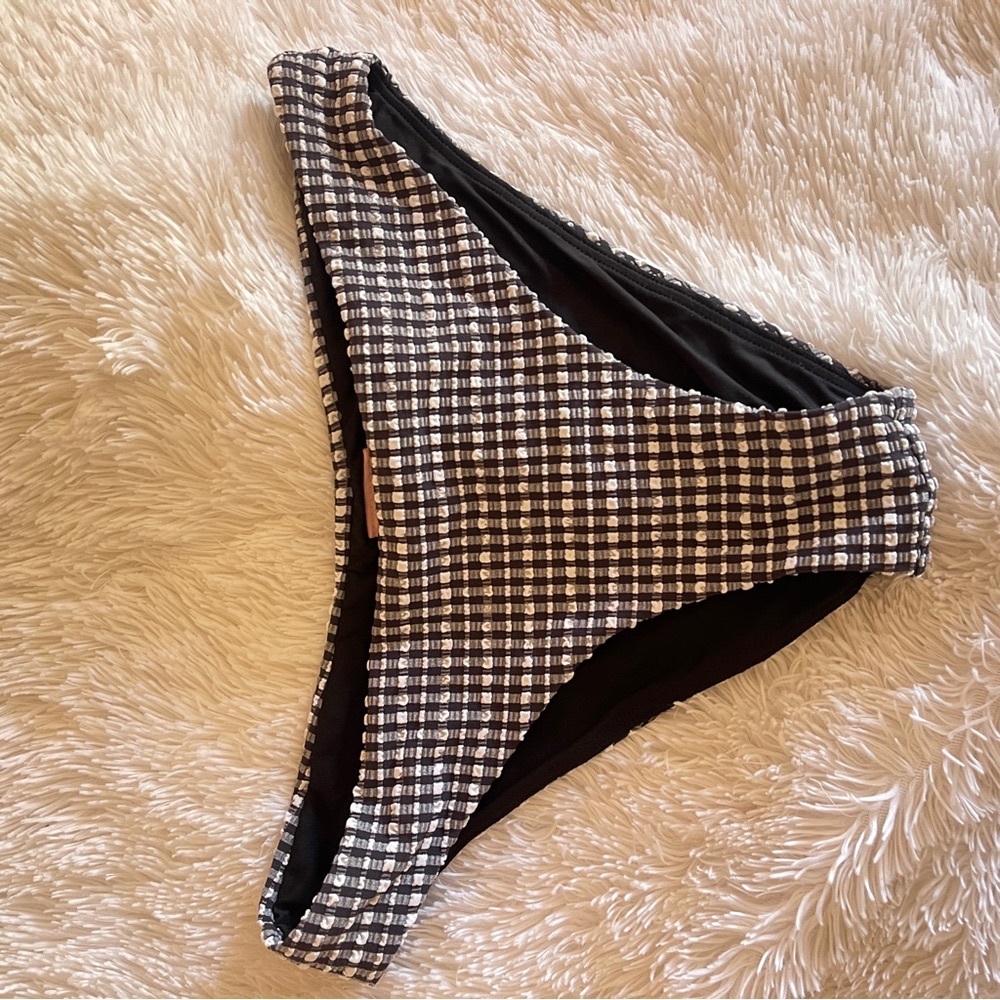 Lazy Oaf Bikini Black Checkered Bottoms Small